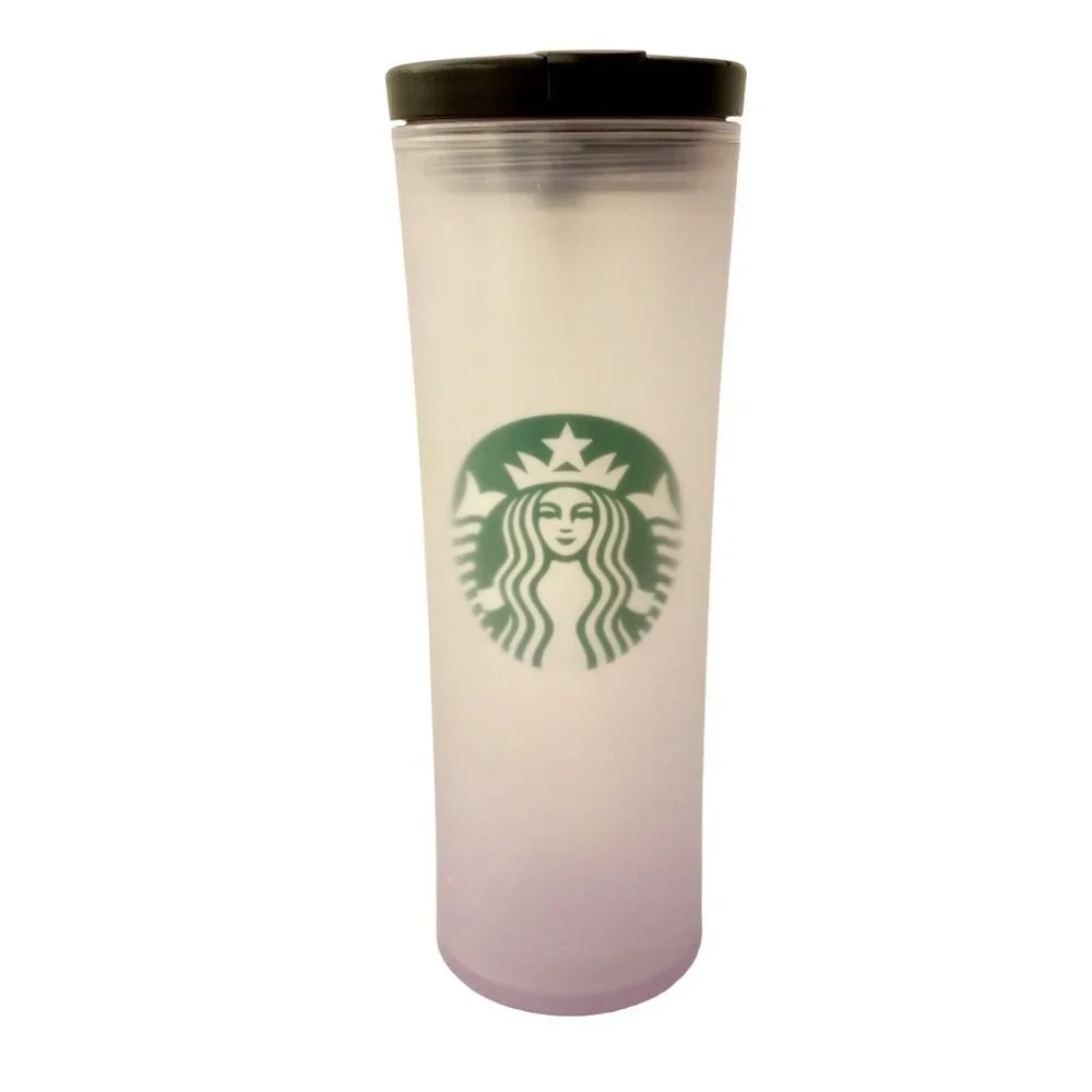 Starbucks 2010 Frosted‎ Plastic Travel Tumbler 20 Oz Screw on Flip Top Lid